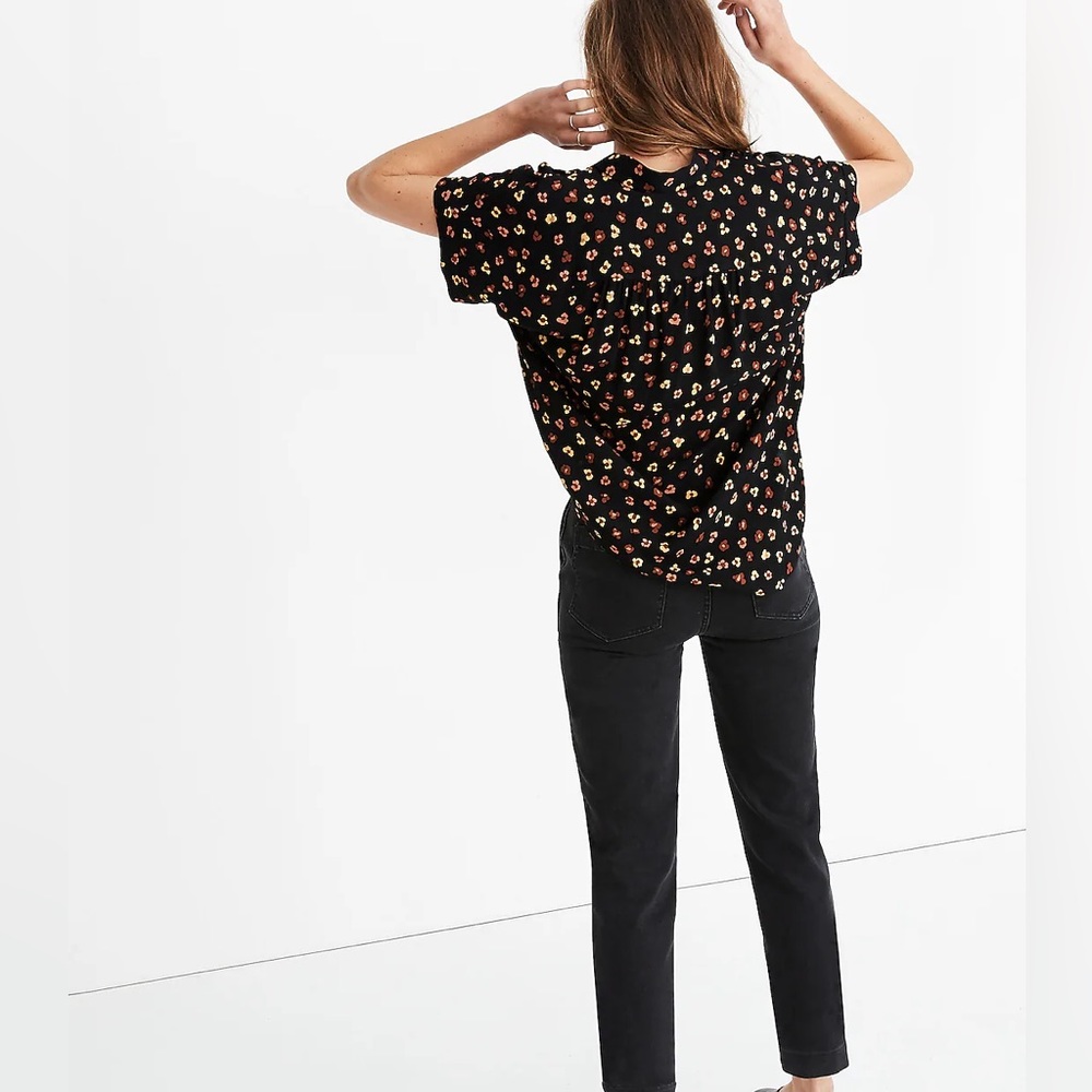 Madewell Central Drapey Shirt in Feline Floral size XXS - Picture 2 of 12